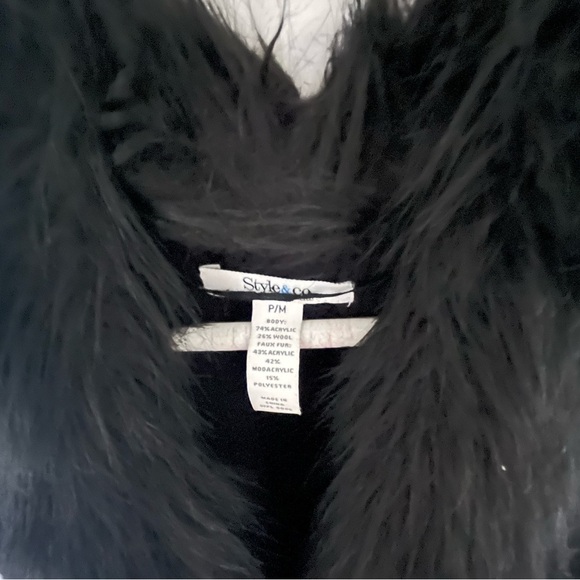 Style & Co Women's Black Wool Blend Cardigan, Petite Medium - Picture 3 of 6